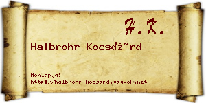 Halbrohr Kocsárd névjegykártya